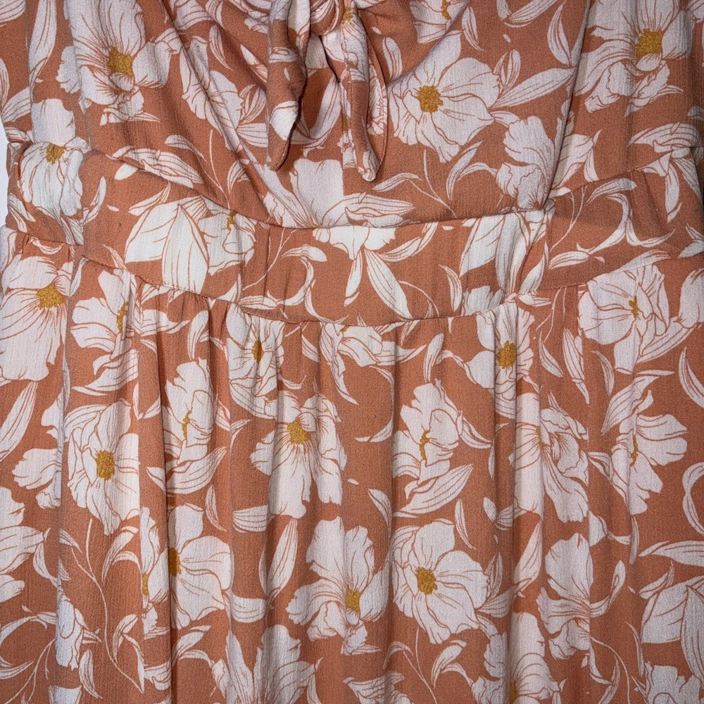 Torrid Coral Floral Maxi Off Shoulder Dress Size 1X Romantic Flowy Fairy Summer - Picture 7 of 11